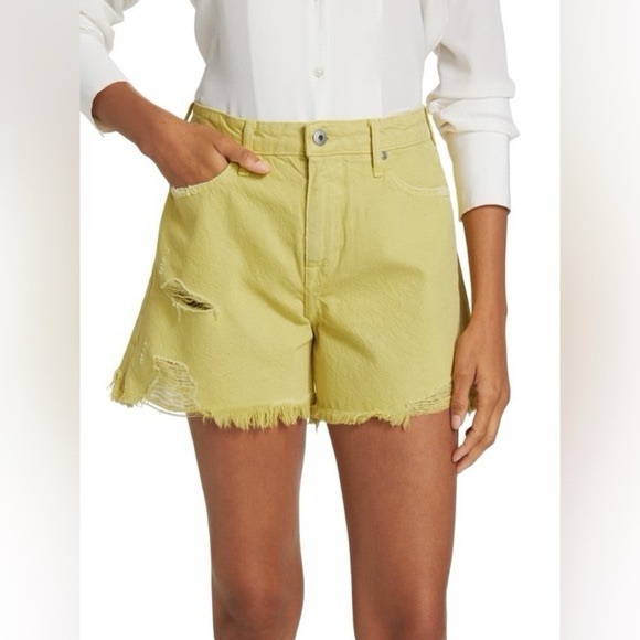 JONATHAN SIMKHAI STANDARD Luca Ultra High-Rise Shorts in size 25 Vintage Yellow - Picture 1 of 11